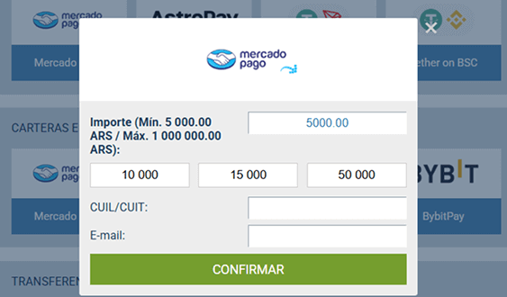 Depósitos en 1xBet